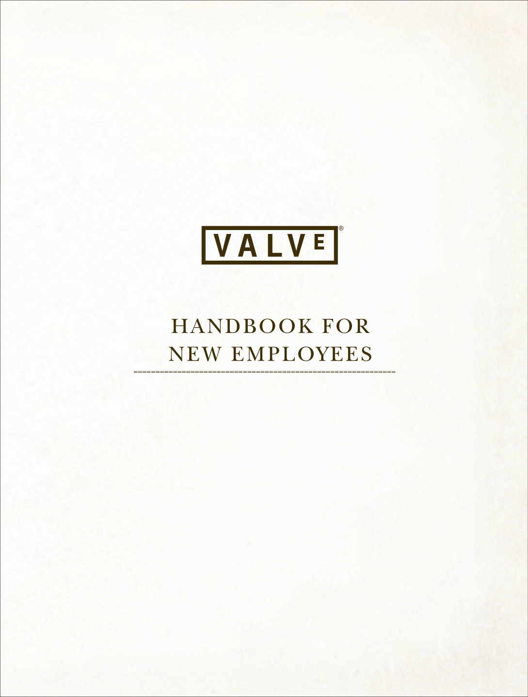Valve: Handbook for New Employees